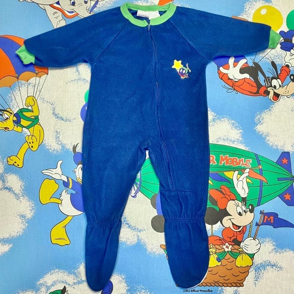 Vintage 90s navy & green baby Marvin Martian kids onesie 🪐 - Picture 1 of 8